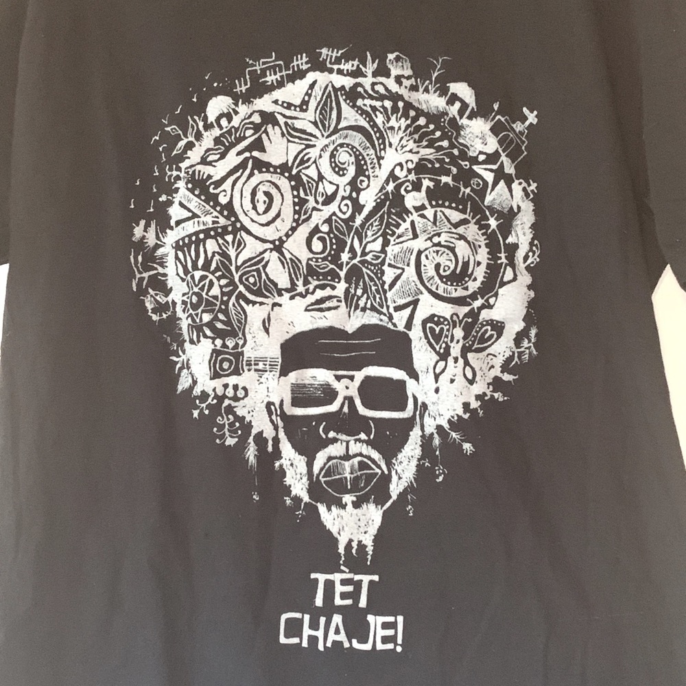 Tet Chaje Unisx T-Shrt Blk Crew 100% Cotton-T Sz L